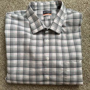 VANHEUSEN GRAY BIG FIT STRETCH LONG SLEEVE DRESS SHIRT  SIZE 19  34/35  #570